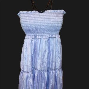Light blue semi sheer summer dress